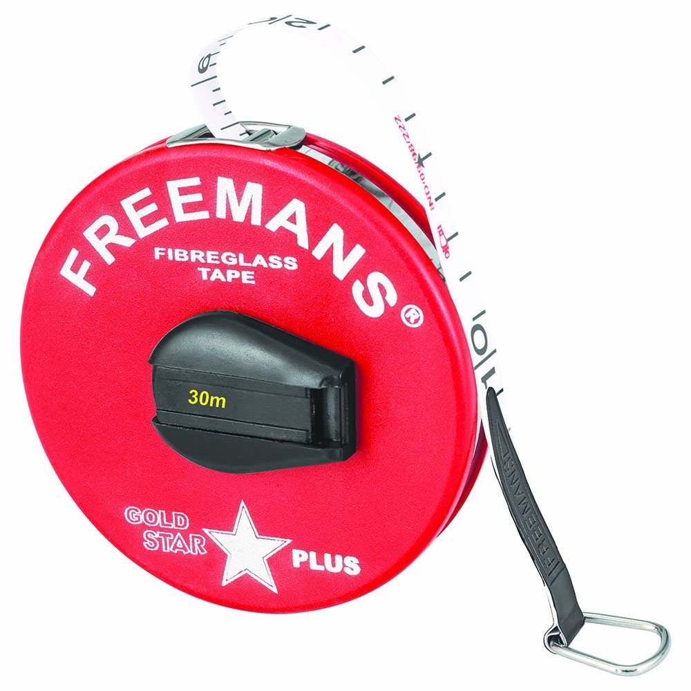 FREEMANS Goldstar Plus 30m:13mm Fibreglass Measuring Tape- 3…