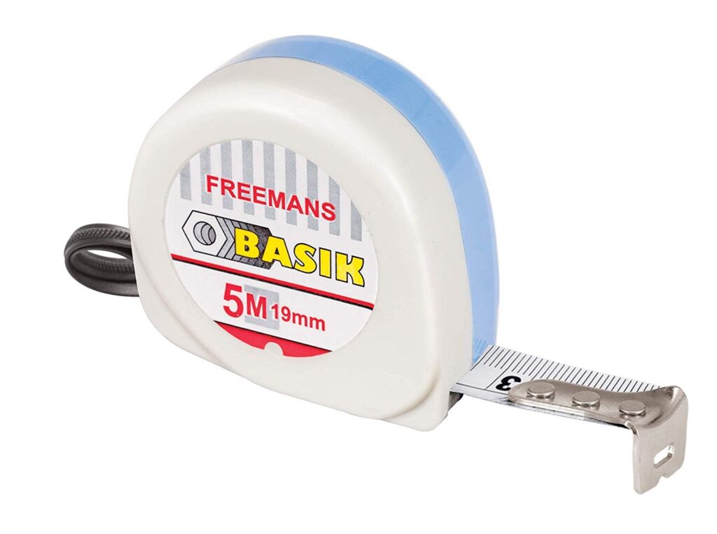 Freemans Basik Plastic 5M : 19mm Measuring Tape (Blue And Wh…