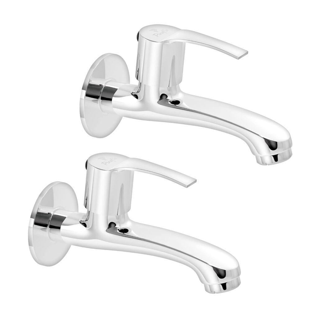 Pixaflo Sting Brass Long Body Bib Cock Tap with Wall Flange …