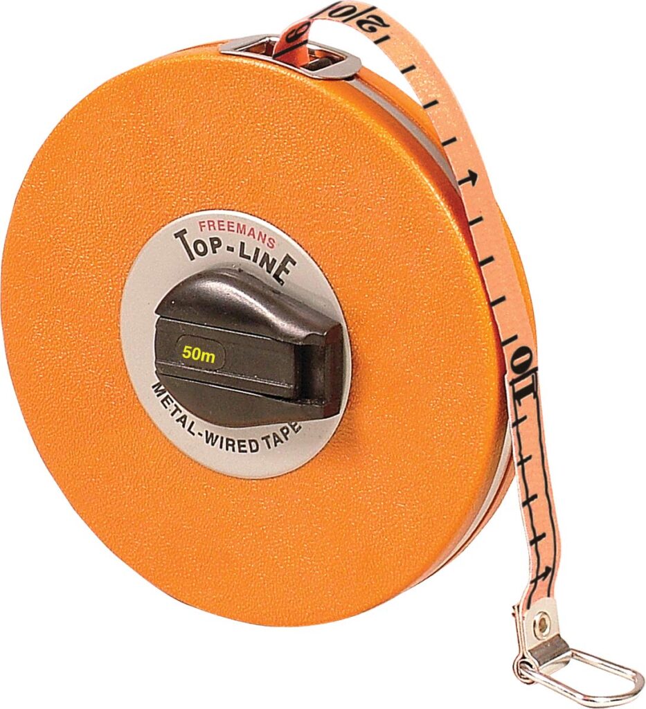 FREEMANS Top Line 50m:16mm Metal Wired Measuring Tape – 50m/…