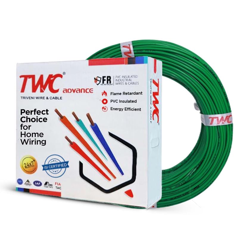 TWC Advance Single Core Electrical Wire |Green, 45 Meter, 0….