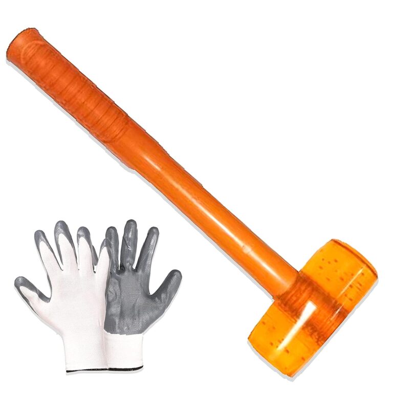 KRISHAK TOOLS Rubber Mallet Hammer and gloves with Rubber Ro…