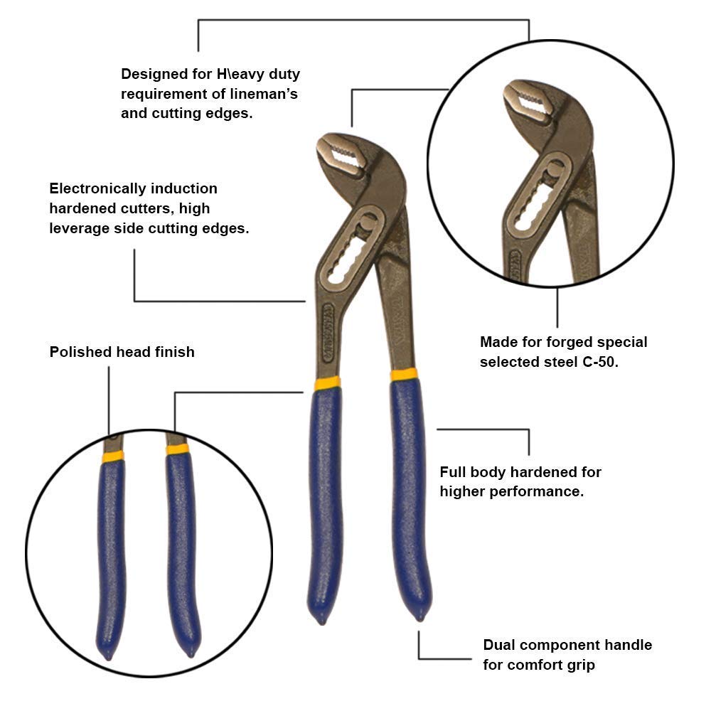 Buram Water Pump Pipe Wrench Pliers For Use On Pipes And Nut…