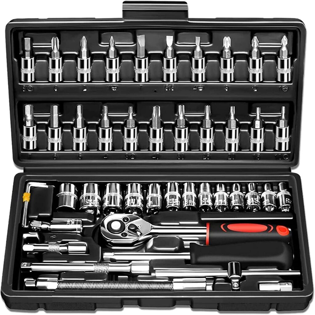 Drivanto 46 In 1 Pcs Tool Kit & Screwdriver and Socket Set,H…