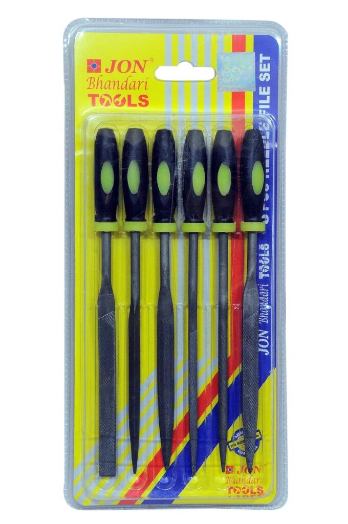 Jon Bhandari Tools 6pcs Needle File Set with Handle for Meta…