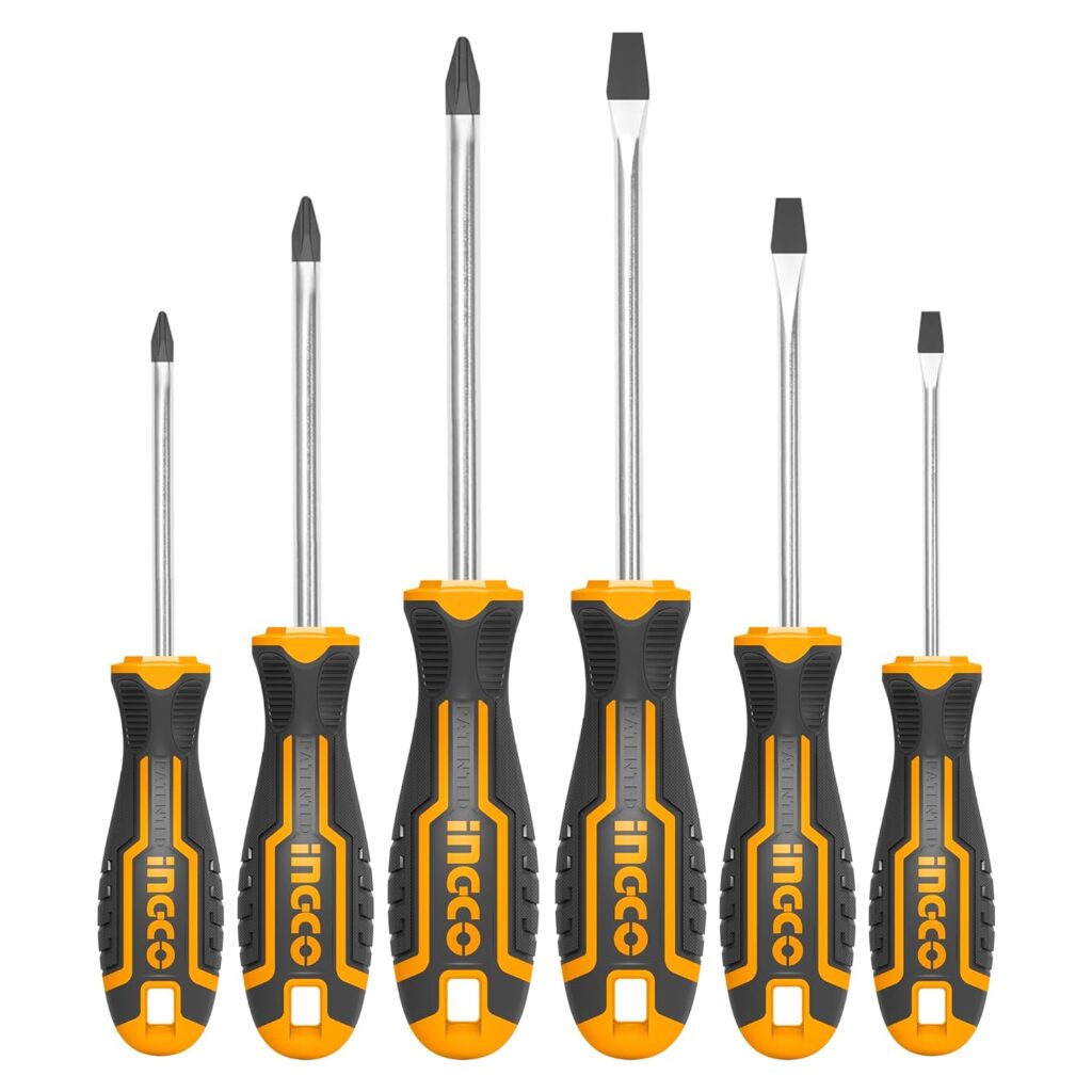 INGCO 6 pcs Screw Driver Tool Set Kit, CR-V Screwdriver Set …