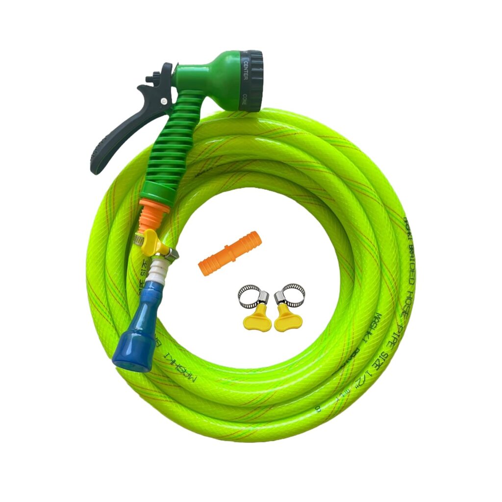 Mashki 1/2 Inch 3-Layered Braided Water Hose Pipe With 7 Pat…