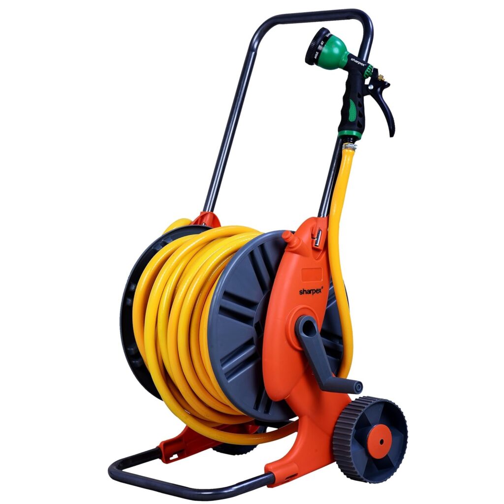 Sharpex Hose Trolley with 30MT Hose Pipe And 8 Pattern Nozzl…