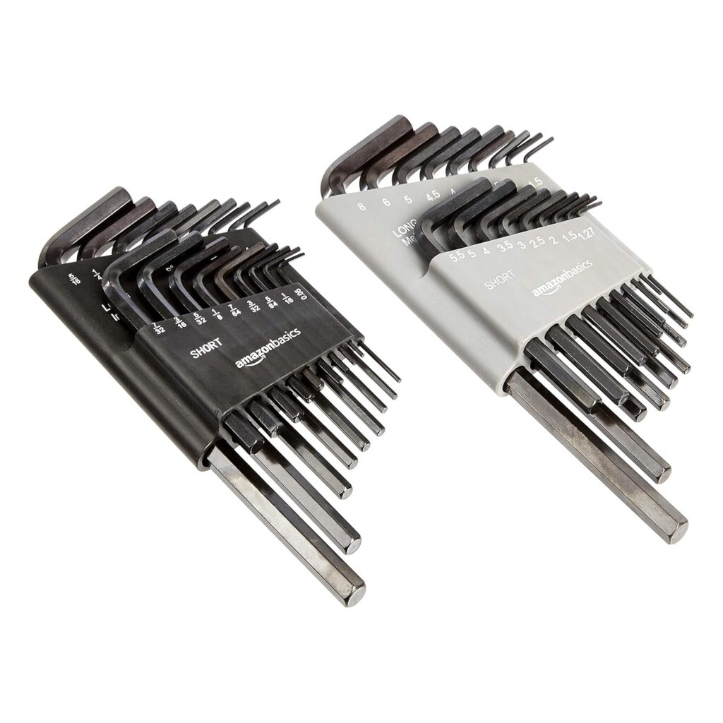 amazon basics 36-Piece Allen Wrench/Hex Key Set – Inch/SAE a…