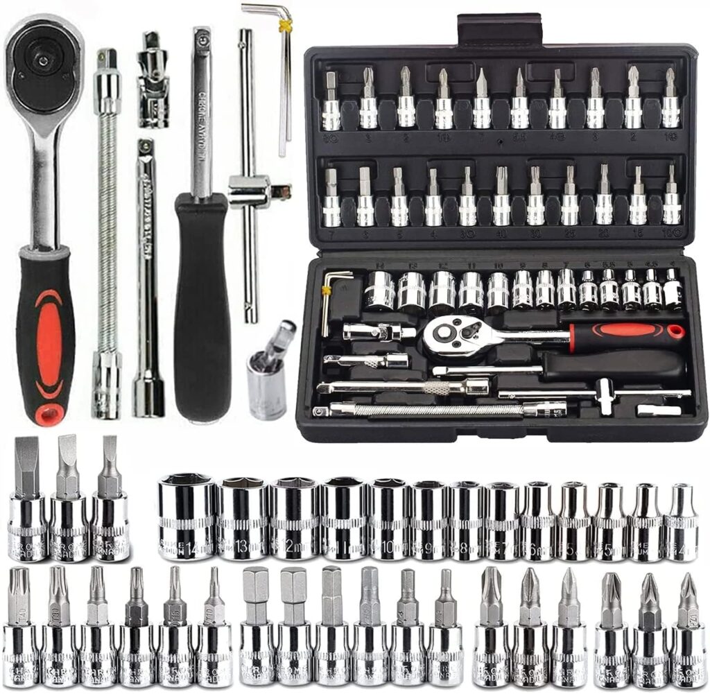 VIDHRUK 46 In 1 Pcs Tool Kit Screwdriver And Socket Set Hand…