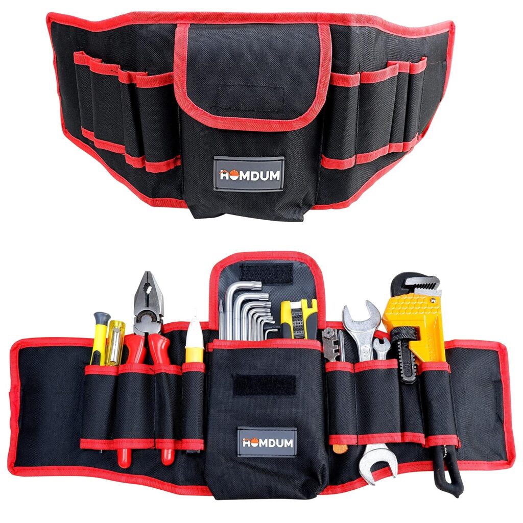 Homdum 20 Inch Tool Belt Durable Multi-Pocket Waist Canvas t…